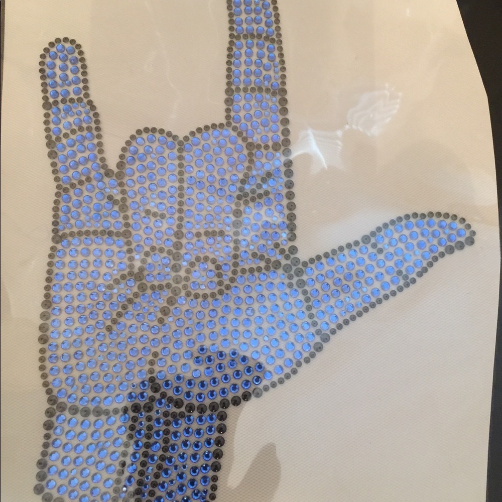 Sign Language crystal "I love you" blue tr…